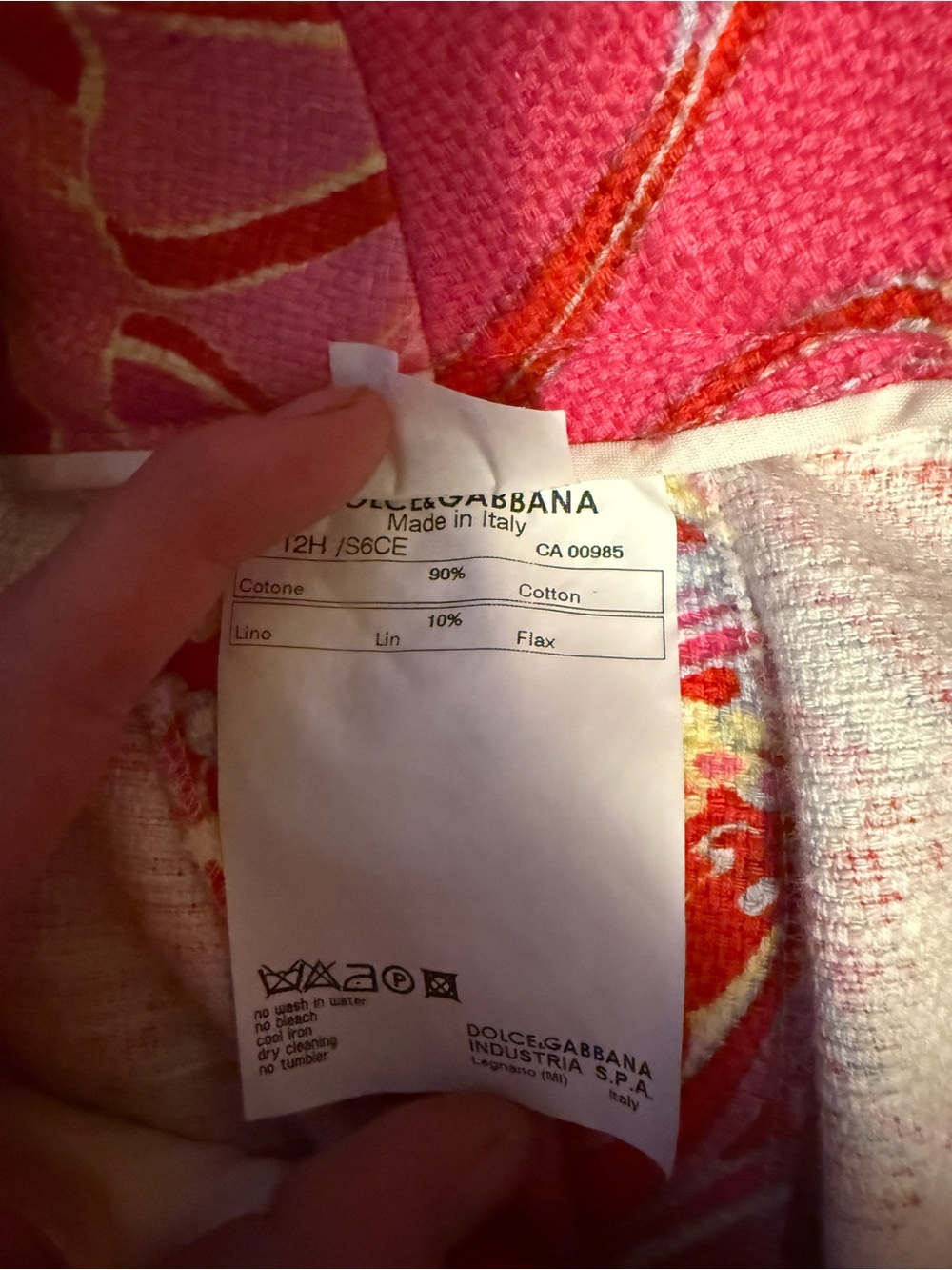 Dolce & Gabbana Pink Floral Wide-Leg Cotton/Flax Pants - Picture 4 of 9